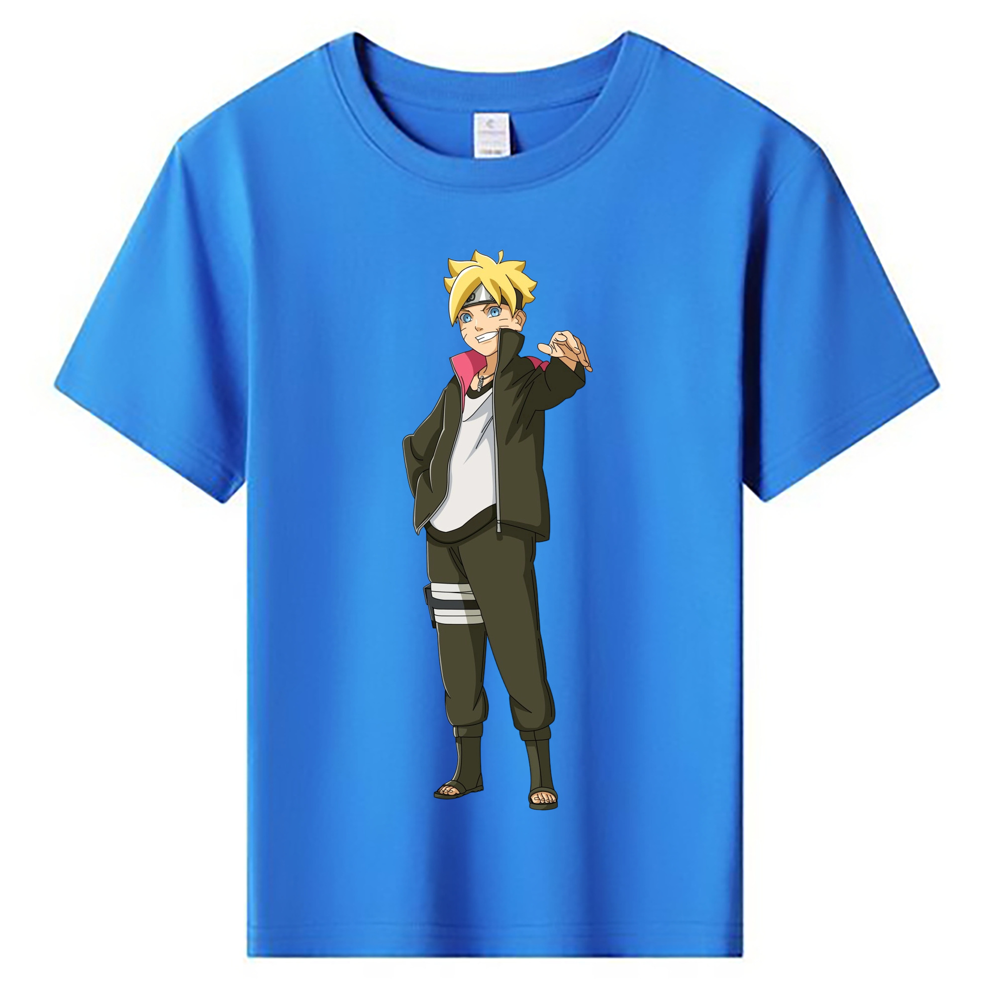 （画像用） NARUTO -ナルト- うずまき ボルト Uzumaki Boruto 綿100％キッズTシャツ（フロントプリント）